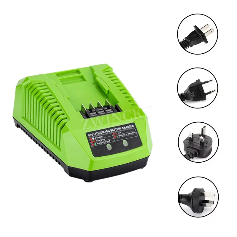 Power Tools That Are Green - Replacement Charger For Greenworks 40V Lithium