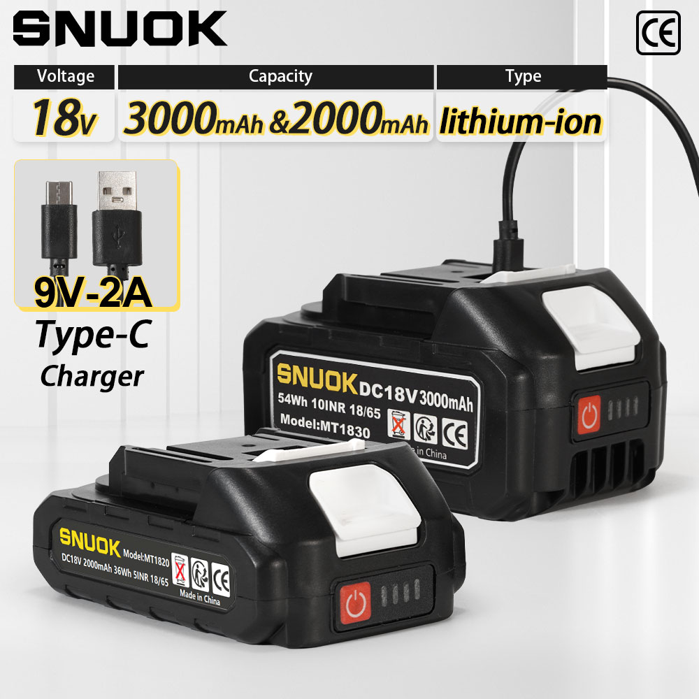 Power Tools On Sale - SNUOK 18V electric tool battery pack