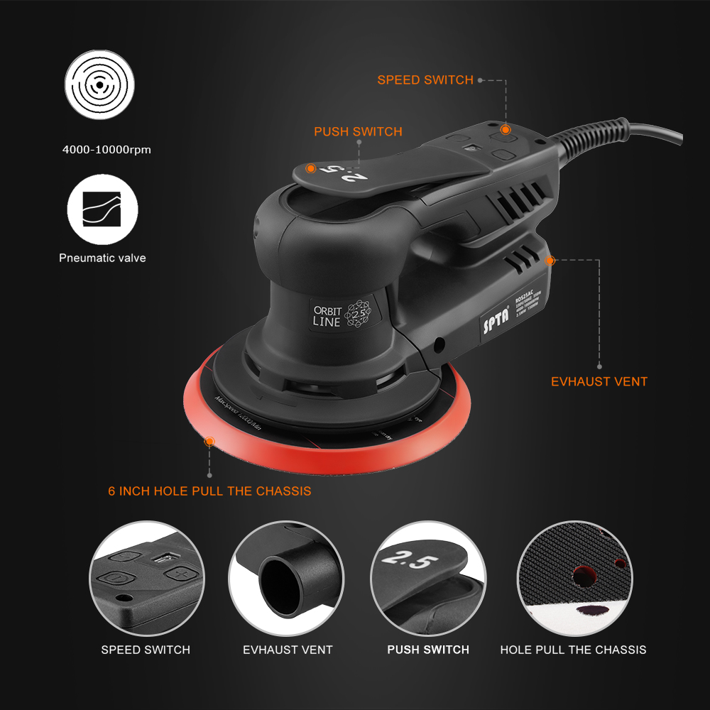 SPTA 350W Electric Car Random  - Power Tools Sander ulasan dan harga
