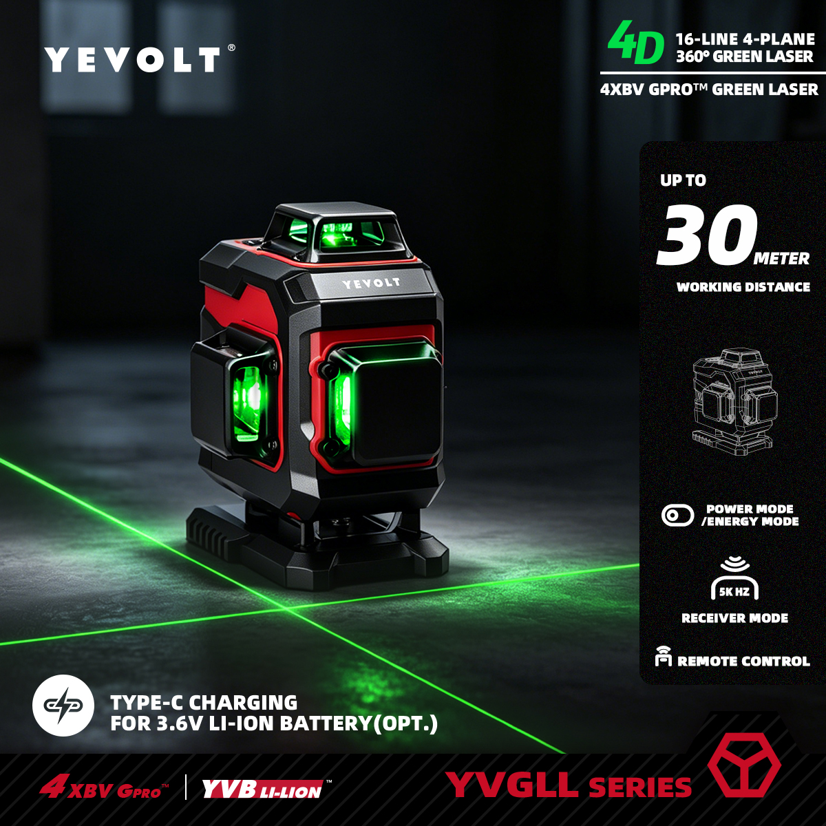 YEVOLT YVGLL4XS16 16 Lines 4-P - Power Tools That Are Green ulasan dan harga