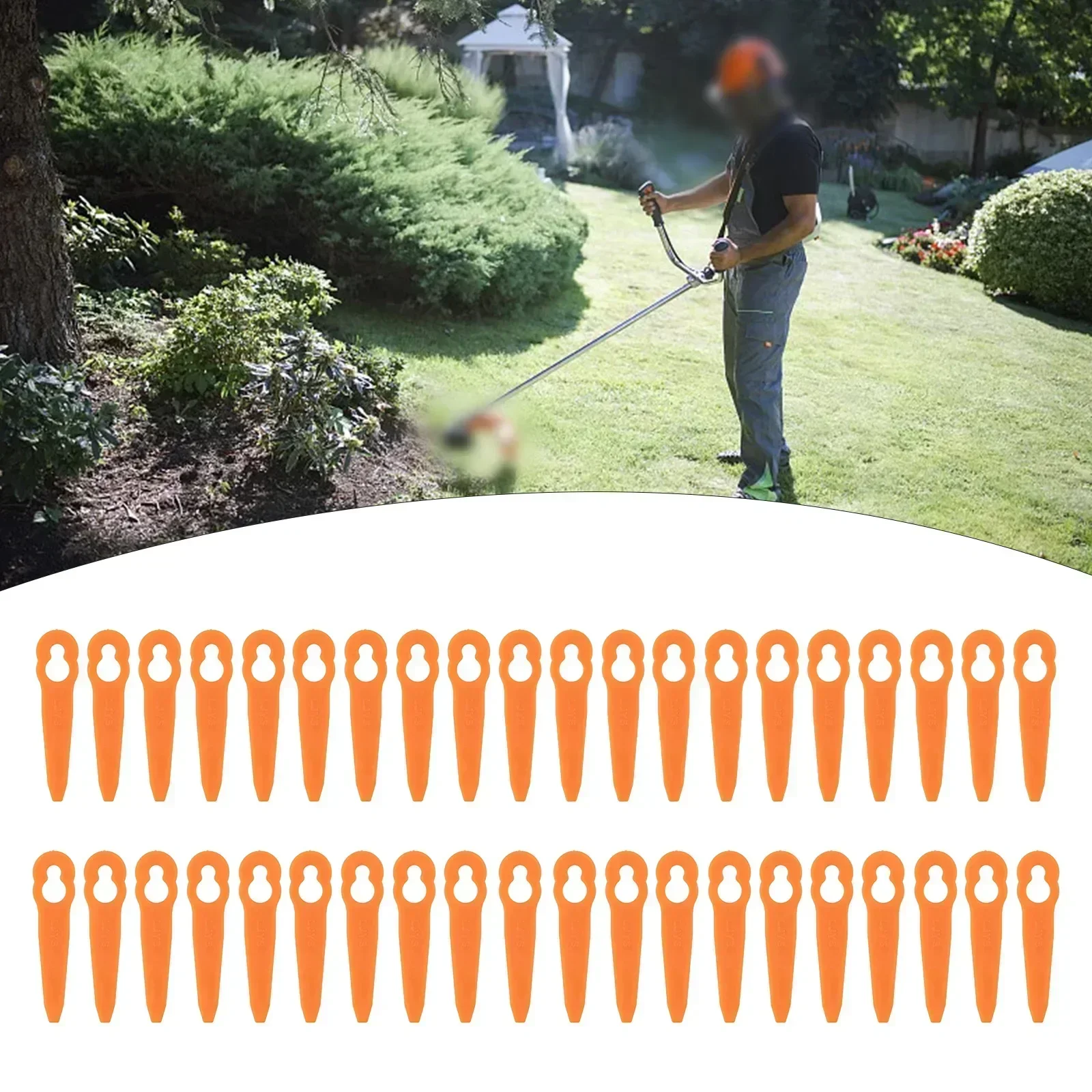 40pcs Plastic Blades Lawn Mowe - Power Tools Orange ulasan dan harga