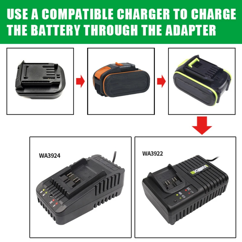 ZWINCKY Battery Adapter For Wo - Power Tools Green Color ulasan dan harga