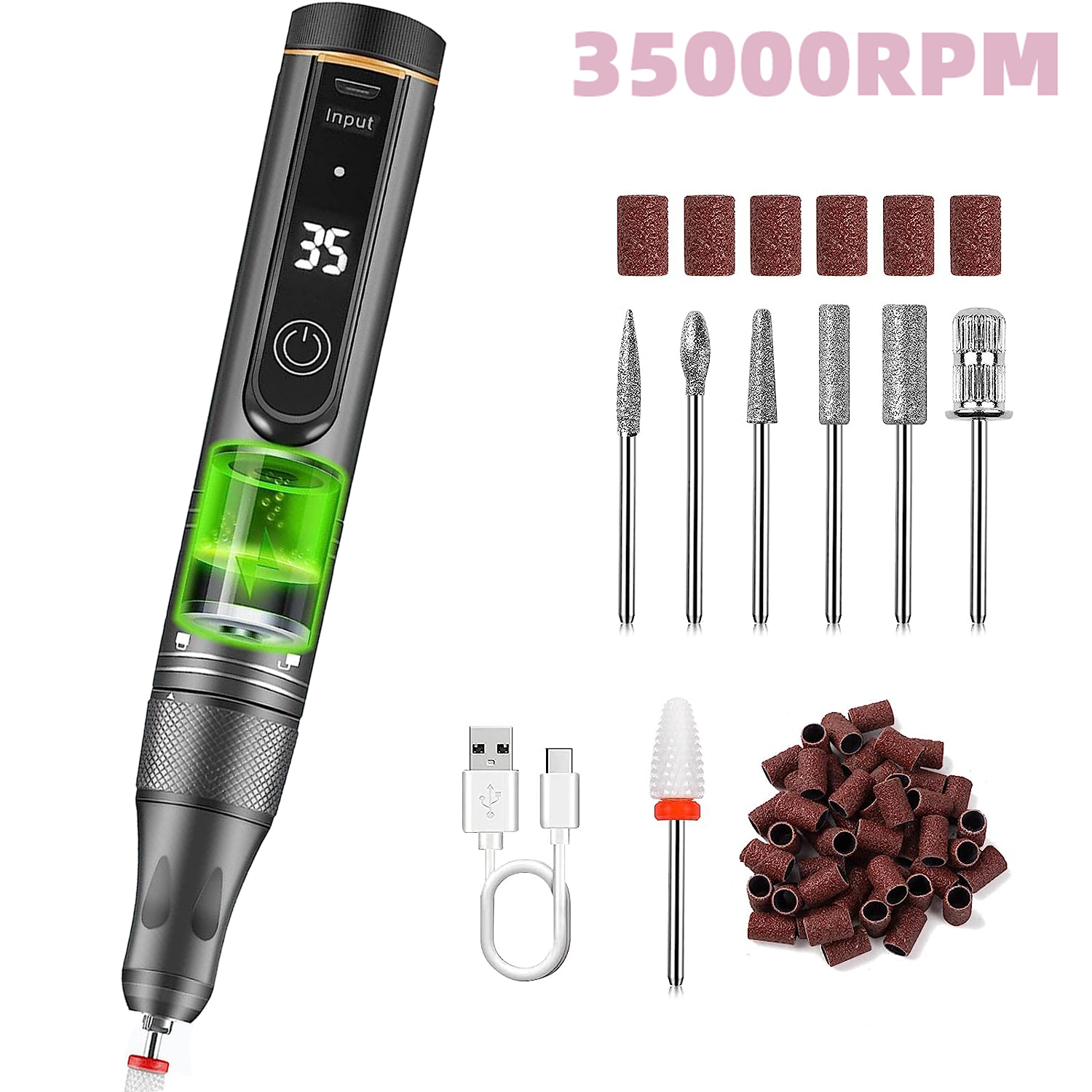 35000RPM Cordless Nail Drill M - Power Tools Sander ulasan dan harga
